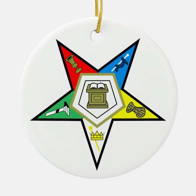 Eastern Star Ceramic Ornament (Front)