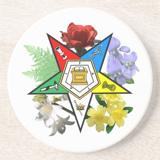 Eastern Star Floral Coaster (Front)