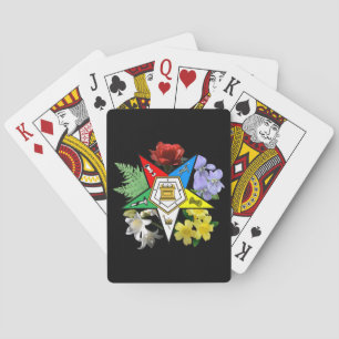 Eastern Star floral playing cards
