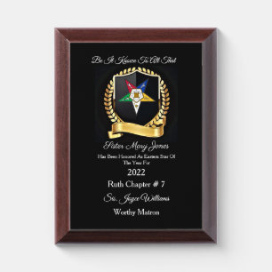 Eastern Star Of The Year Award Plaque