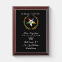 Eastern Star Of The Year Award Plaque