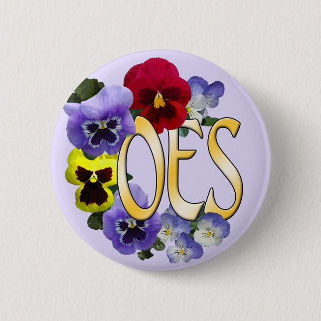 Eastern Star Pansy Pinback Button (Front)