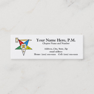 Eastern Star Past Matron Skinny Business Card