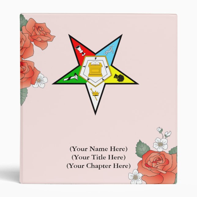 Eastern Star Rose Binder - Photo Album (Front)