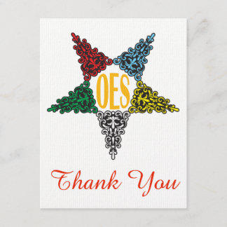 Eastern Star Thank You Note Invitation