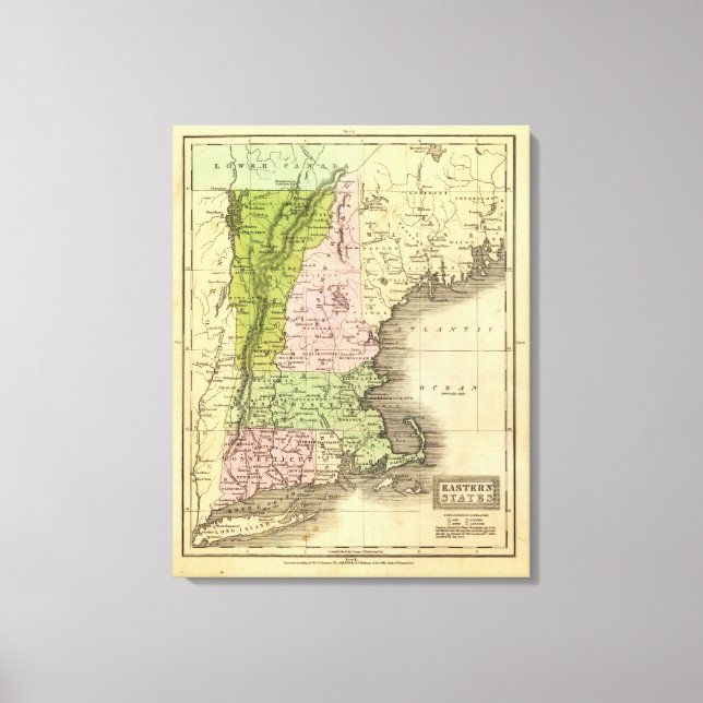 Eastern States Olney Map Canvas Print (Front)