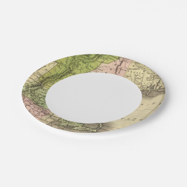 Eastern States Olney Map Paper Plates (Angled)