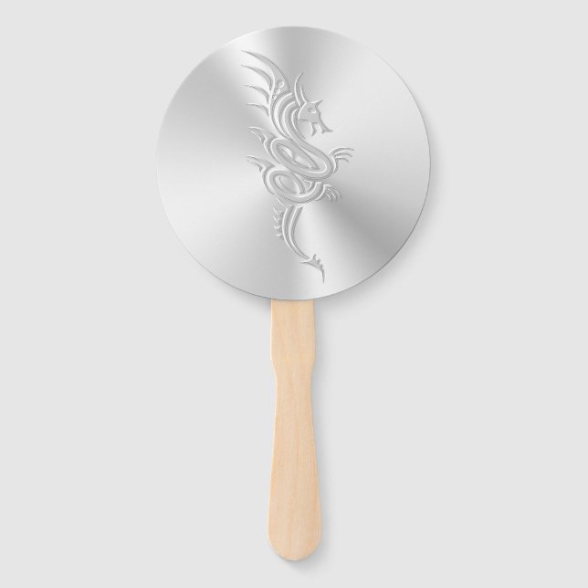 Eastern-style Dragon, Embossed-effect Hand Fan (Front)