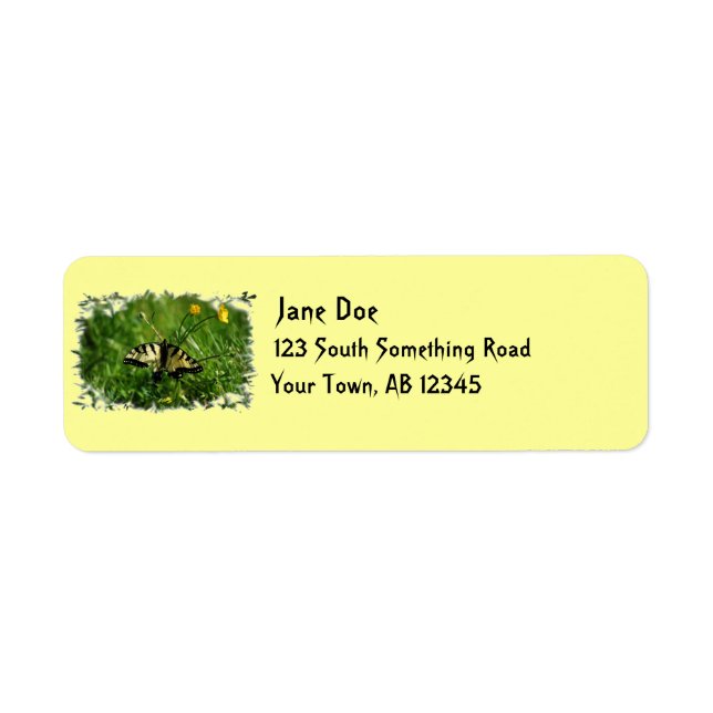 Eastern Tiger Swallowtail address label (Front)