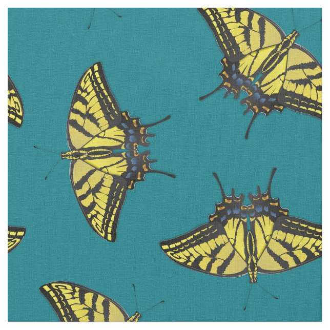 Eastern Tiger Swallowtail Butterflies Butterfly Fabric (Close Up)