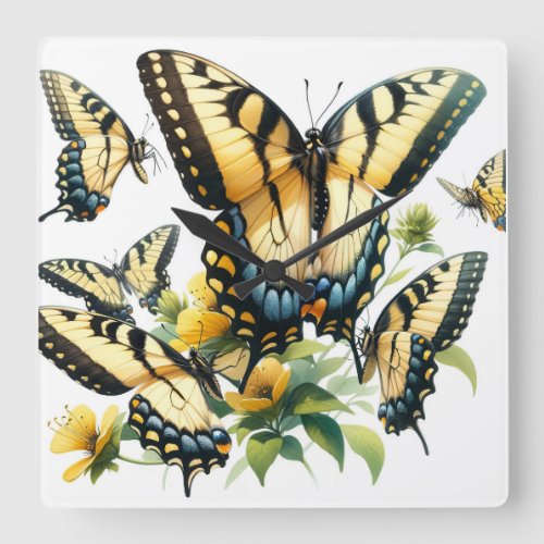 Eastern Tiger Swallowtail Butterflies REF208 _ Wat Square Wall Clock