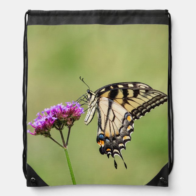 Eastern Tiger Swallowtail Butterfly Drawstring Bag (Front)