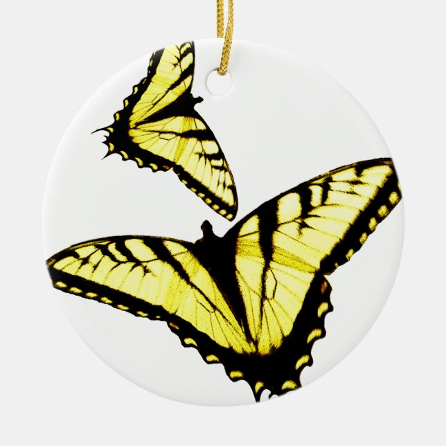 Eastern Tiger Swallowtail Butterfly Photo Ceramic Ornament (Front)