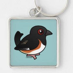 Eastern Towhee Premium Square Keychain