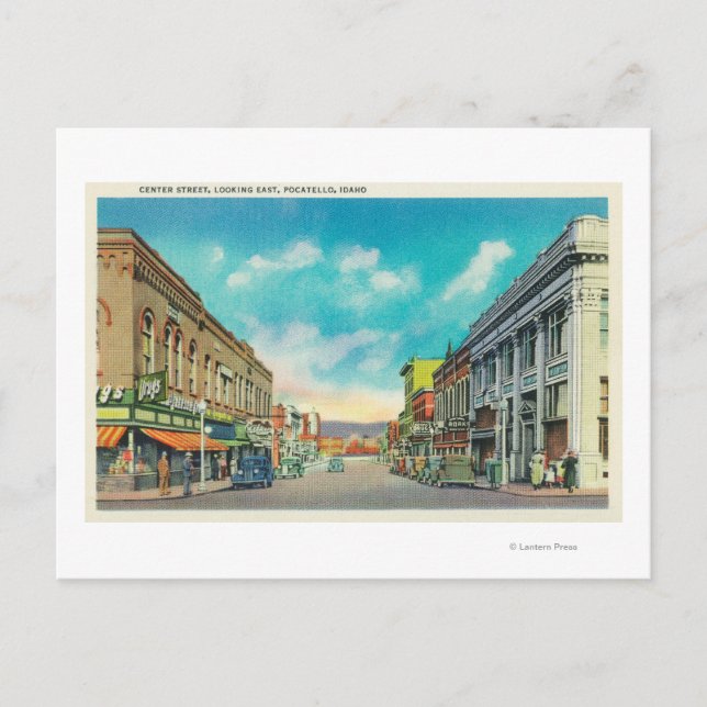 Eastern View from Center StreetPocatello, ID Postcard (Front)