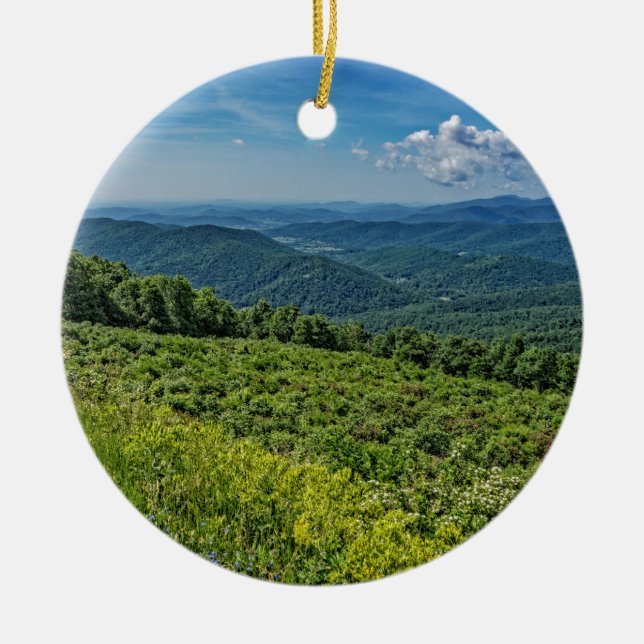 Eastern View from Shenandoah National Park Ceramic Ornament (Front)