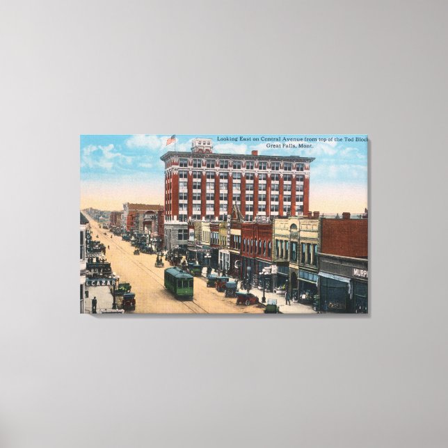 Eastern View of Central AvenueGreat Falls, MT Canvas Print (Front)