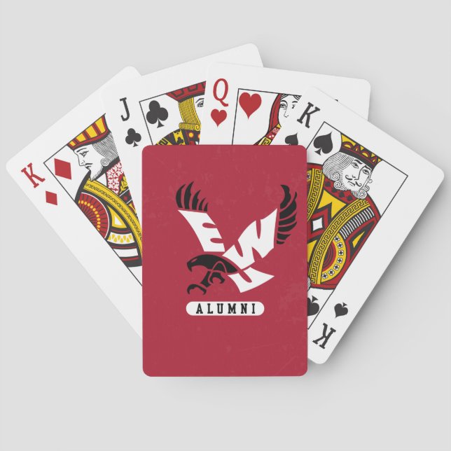 Eastern Washington University Alumni Distressed Poker Cards (Back)