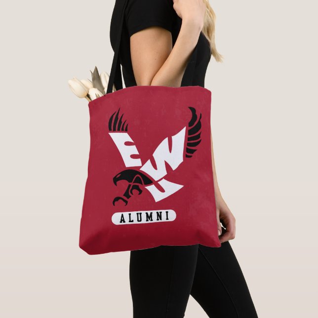 Eastern Washington University Alumni Distressed Tote Bag (Close Up)