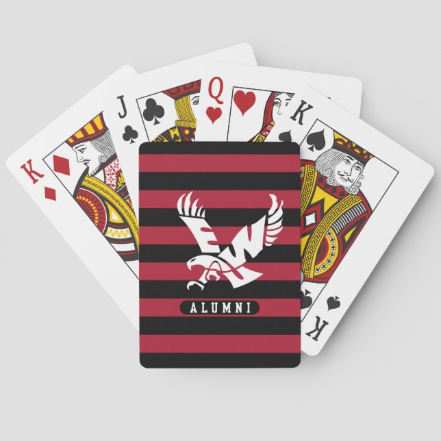 Eastern Washington University Alumni Stripes Poker Cards (Back)