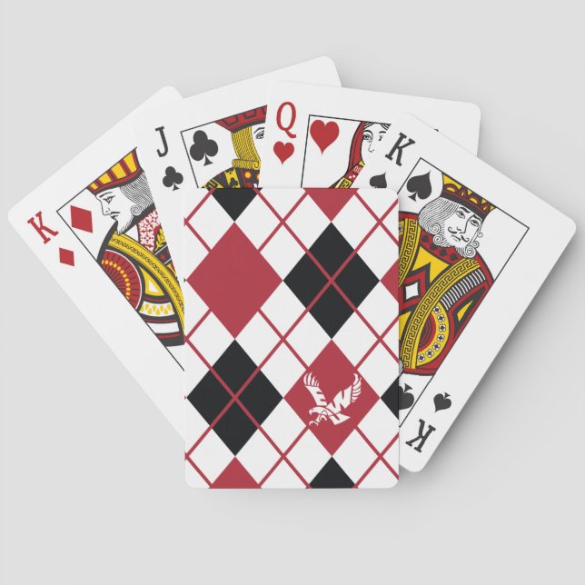 Eastern Washington University Argyle Poker Cards (Back)