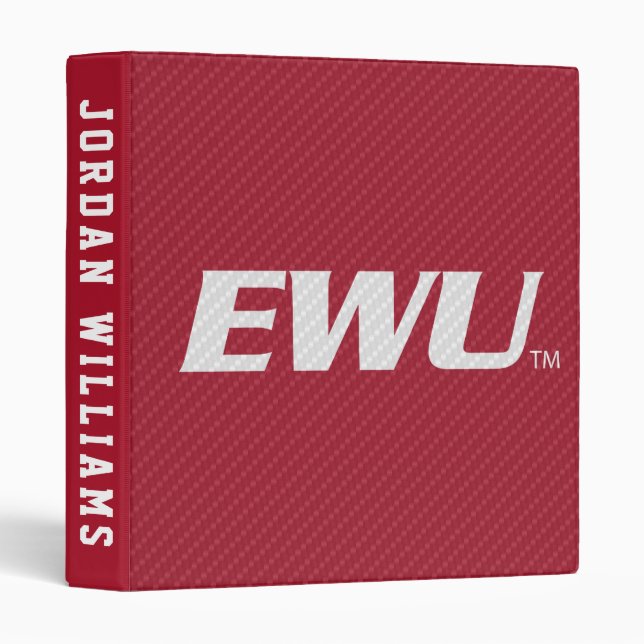 Eastern Washington University Carbon Fiber 3 Ring Binder (Front/Spine)