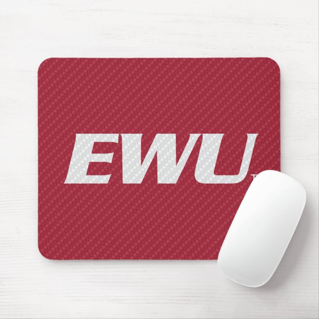 Eastern Washington University Carbon Fiber Mouse Pad (With Mouse)