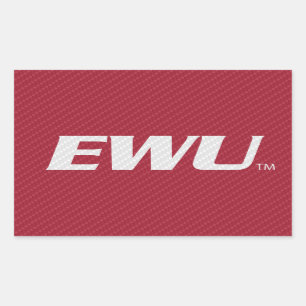 Eastern Washington University Carbon Fiber Rectangular Sticker