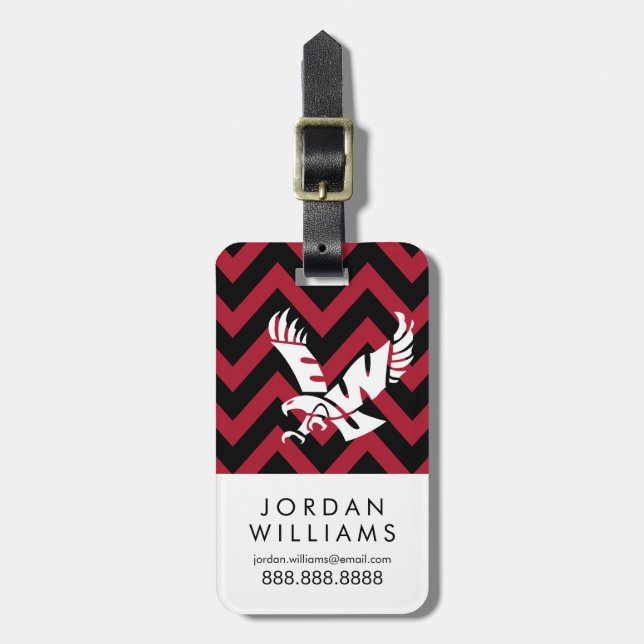 Eastern Washington University Chevron Luggage Tag (Front Vertical)