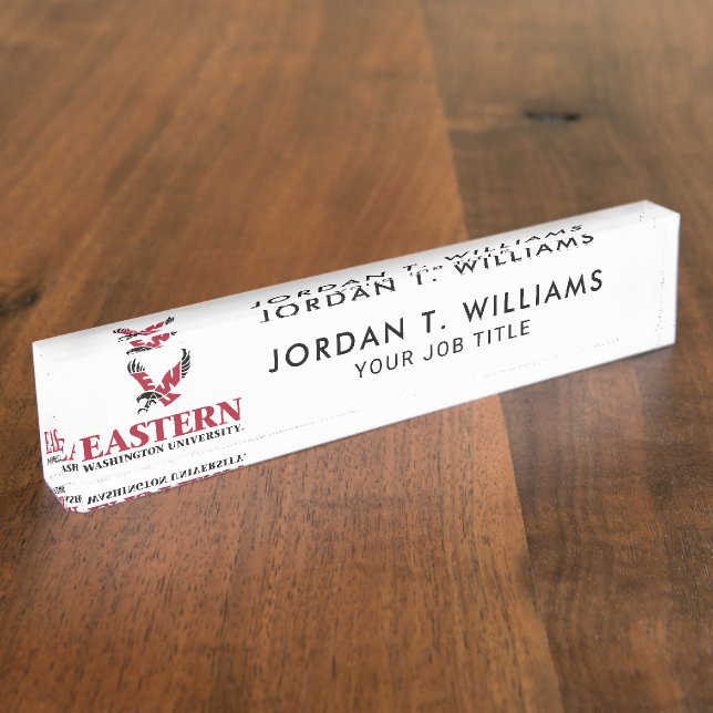 Eastern Washington University Logo Desk Name Plate (Side)