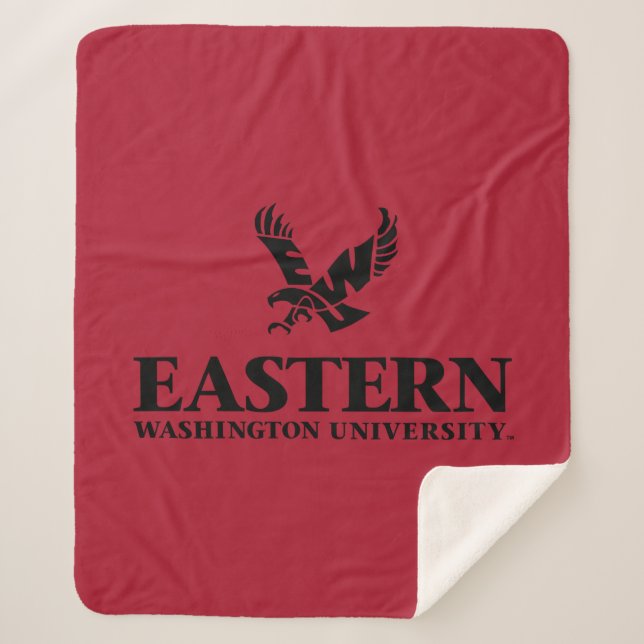 Eastern Washington University Logo Sherpa Blanket (Front)