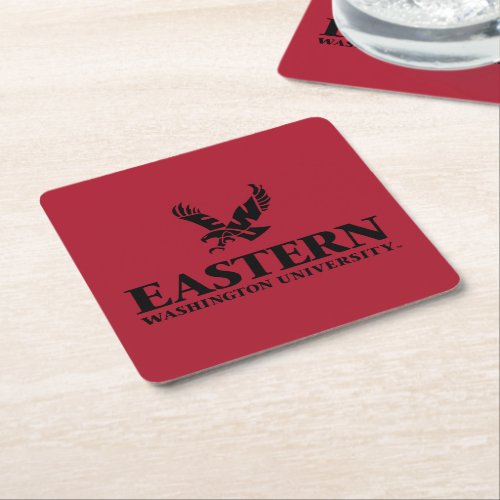 Eastern Washington University Logo Square Paper Coaster