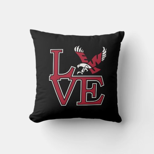 Eastern Washington University Love Throw Pillow