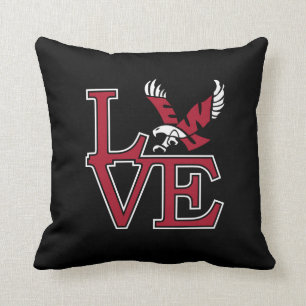 Eastern Washington University Love Throw Pillow