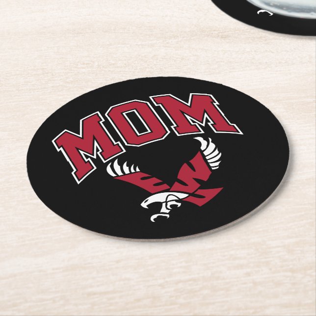 Eastern Washington University Mom Round Paper Coaster (Angled)