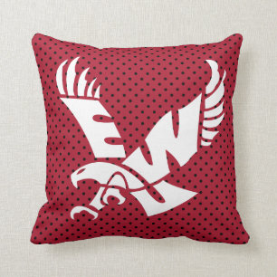 Eastern Washington University Polka Dots Throw Pillow