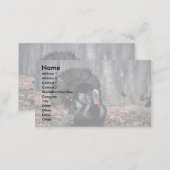 Eastern wild turkey strutting in woods business card (Front/Back)