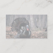 Eastern wild turkey strutting in woods business card (Back)