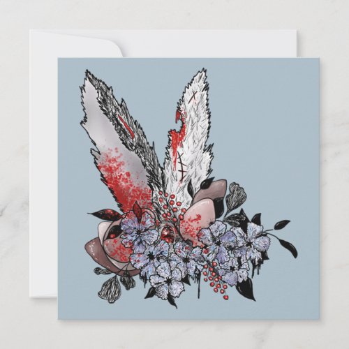 Easters Coming Bunny Horror Card