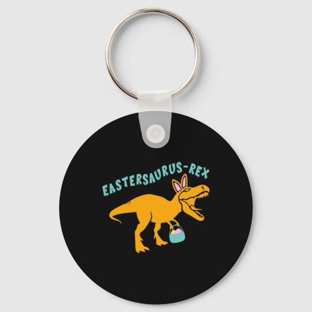 Eastersaurus Easter Dinosaur Gift For Teen Boys An Keychain (Front)