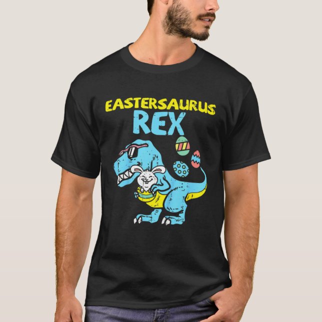 Eastersaurus Rex Trex Easter Bunny Dino Boys Kids  T-Shirt (Front)