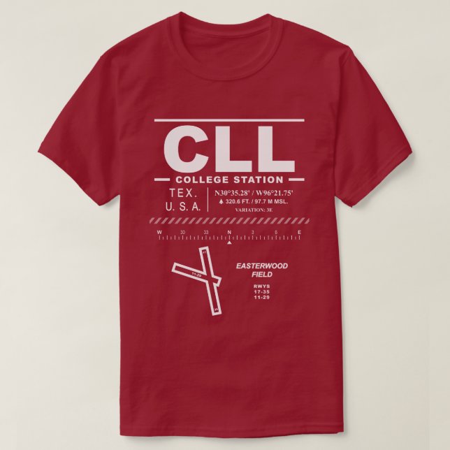 Easterwood Field Airport CLL T-Shirt (Design Front)