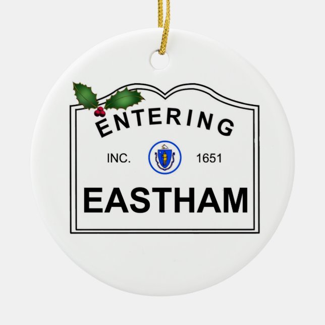 Eastham MA Ceramic Ornament (Front)