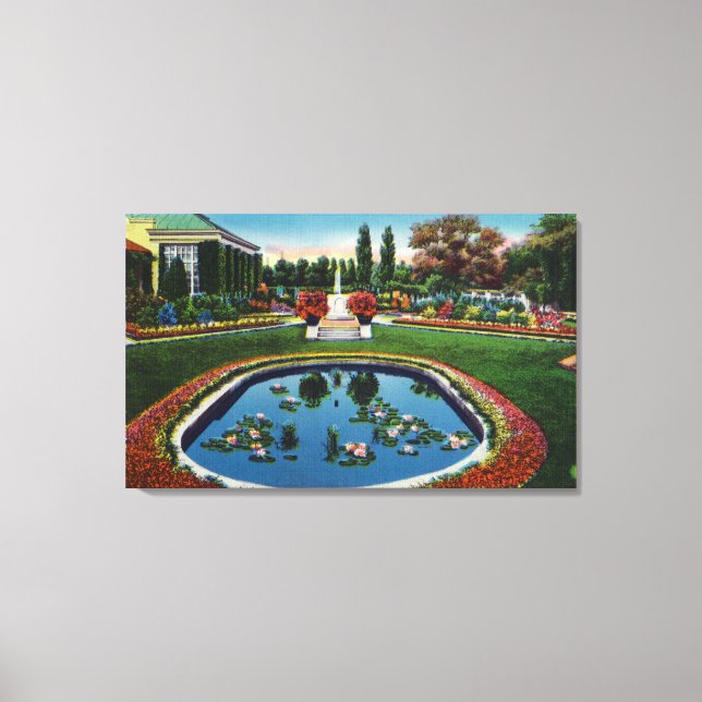 Eastman House Gardens Lily Pond Canvas Print (Front)