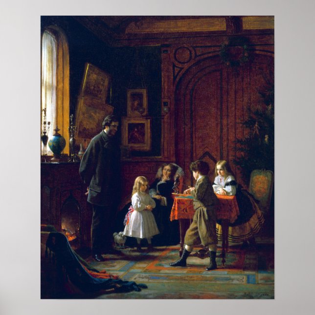 Eastman Johnson Christmas Time, The Blodgett Famil Poster (Front)