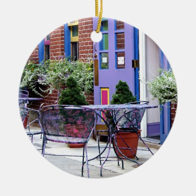 Easton PA - Outdoor Seating Ceramic Ornament (Front)