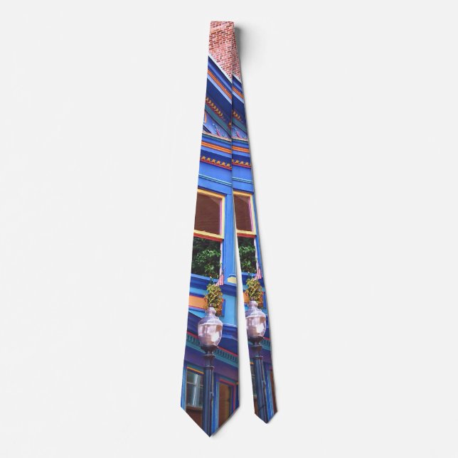 Easton PA - Street With Bay Window Neck Tie (Front)