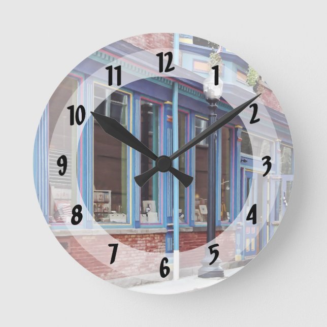 Easton PA - Street With Open Door Round Clock (Front)