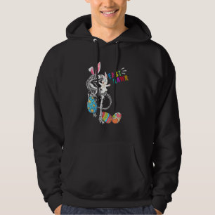 Eastrawr Cute Easter Bunny Riding Bunny T Rex Skel Hoodie