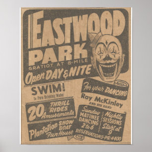 Eastwood Amusement Park, Michigan, 1948 Ad Poster